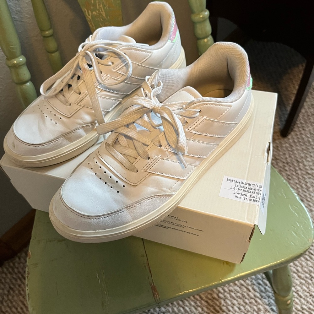 Adidas White Sneakers with Minimalist Design